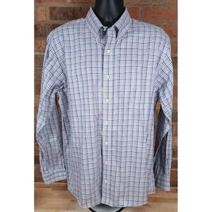 Allen Edmonds Button Down Shirt Mens Size XL Multicolor‎ Plaid Cotton Casual